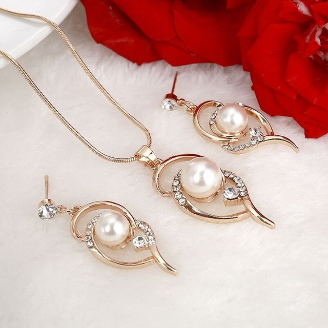 ZOSHI Elegant Simulated Pearl Bridal Jewelry Sets Wedding