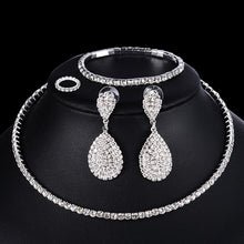 Load image into Gallery viewer, 4 PCS Luxury Wedding Bridal Jewelry Sets for Brides Women
