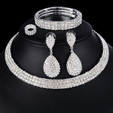 Load image into Gallery viewer, 4 PCS Luxury Wedding Bridal Jewelry Sets for Brides Women
