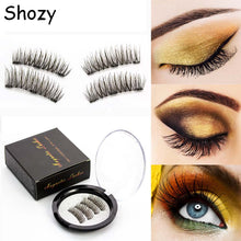 Load image into Gallery viewer, Shozy Magnetic eyelashes with 3 magnets handmade 3D magnetic lashes natural false eyelashes magnet lashes with gift box-24P-3