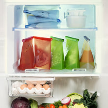 Load image into Gallery viewer, 4PCS 1000ml Kitchen Food Sealing Storage Bag Reusable Refrigerator Fresh Bags Silicone Fruit Meat Ziplock Kitchen Organizer
