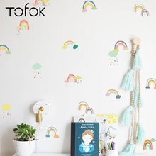 Load image into Gallery viewer, 18/24 pcs/set Cartoon Rainbow Wall Sticker Transparent  Children Room