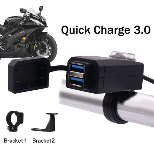 Motorcycle Charger Moto equipment Dual USB Quick Charge
