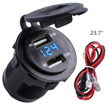 Load image into Gallery viewer, Dual USB Charger motorcycle Socket Waterproof