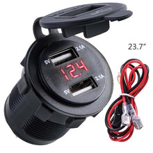 Load image into Gallery viewer, Dual USB Charger motorcycle Socket Waterproof