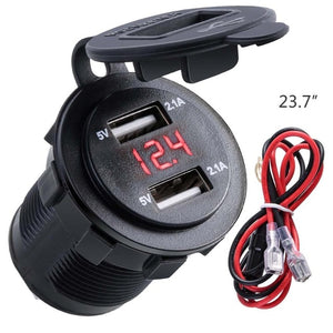 Dual USB Charger motorcycle Socket Waterproof