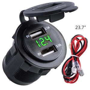Dual USB Charger motorcycle Socket Waterproof