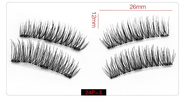 Magnetic eyelashes with 3 magnets handmade 3D magnetic
