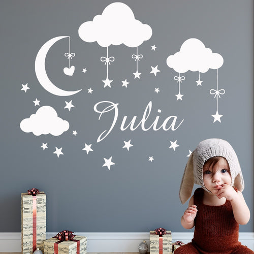 Cloud Moon Stars Wall Sticker Vinyl Art Decals For Kid