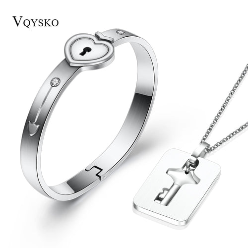 Fashion A Couple Jewelry Sets For Lovers Stainless Steel Love Heart
