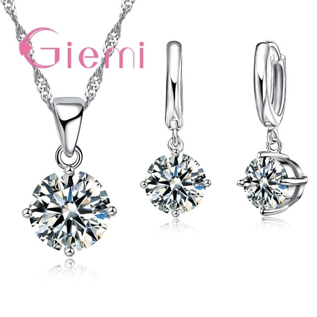 Giemi Hot Sale 8 Colors Crystal Pendant Necklace