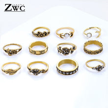 Load image into Gallery viewer, 11-Piece Set Crystal Moon Engraved Gold